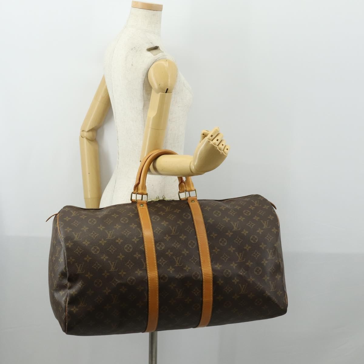 Louis Vuitton Keepall Bag Monogram Canvas Brown Canvas Travel Bag Bag (Pre-Owned)