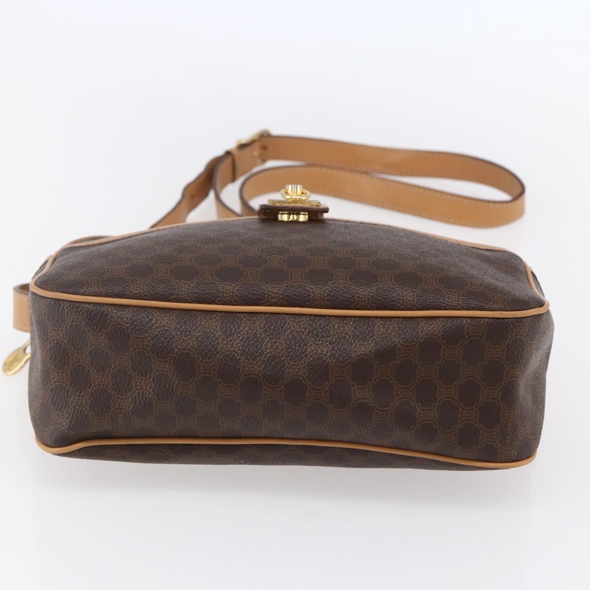 Celine Macadam Shoulder Bag Pvc Leather Brown Pvc Shoulder Bag Bag (Pre-Owned)