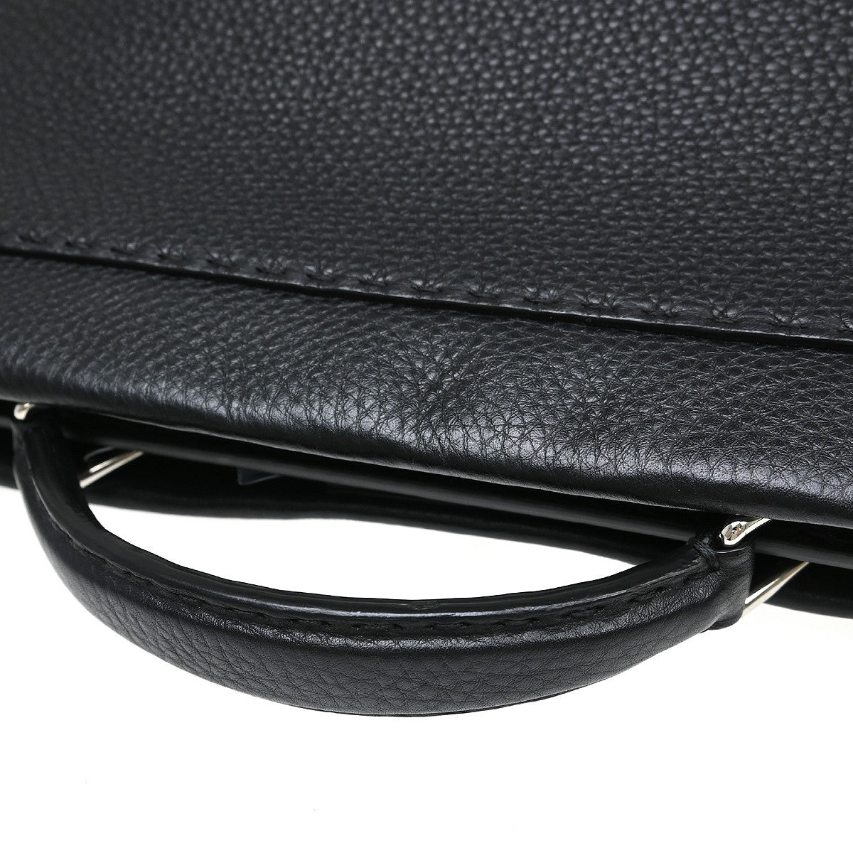 Fendi Selleria Monster Laptop Bag Leather Black Leather Handbag (Pre-Owned)