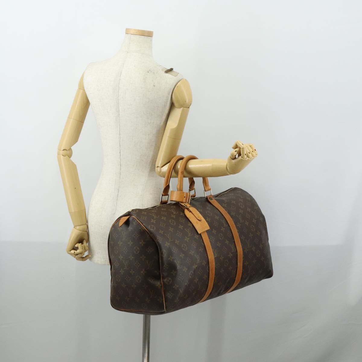 Louis Vuitton Keepall Bag Monogram Canvas Brown Canvas Travel Bag Bag (Pre-Owned)