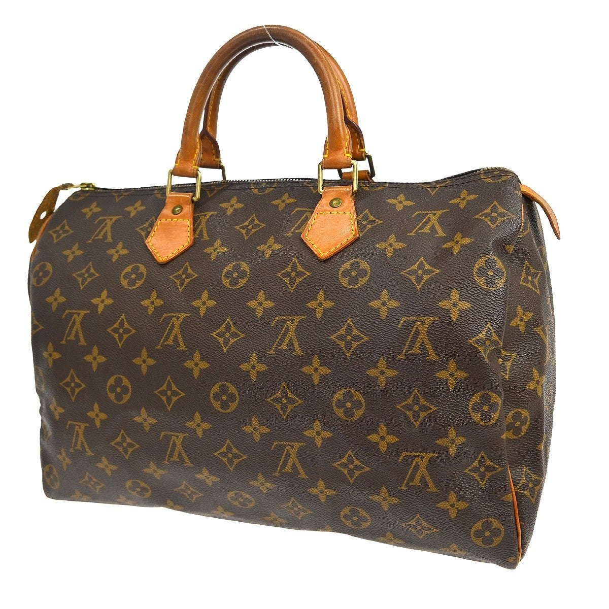 Louis Vuitton Speedy Handbag Monogram Canvas Brown Canvas Handbag (Pre-Owned)