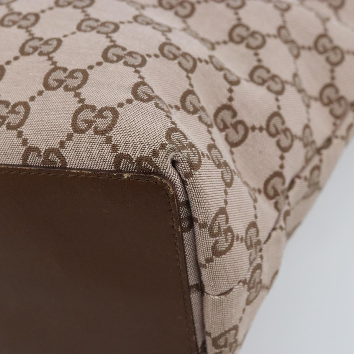Gucci Vintage Bucket Shopping Tote Gg Canvas Brown Canvas Tote Bag Bag (Pre-Owned)