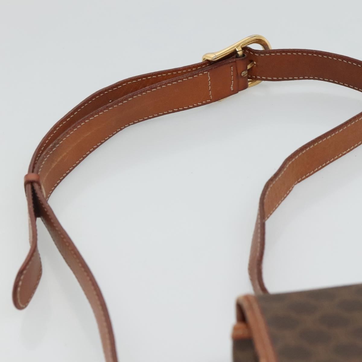 Celine Vintage Macadam Shoulder Bag Canvas And Leather Brown Canvas Shoulder Bag Bag (Pre-Owned)