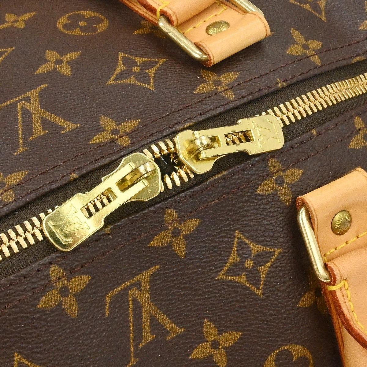 Louis Vuitton Keepall Bandouliere Bag Monogram Canvas Brown Canvas Travel Bag Bag (Pre-Owned)