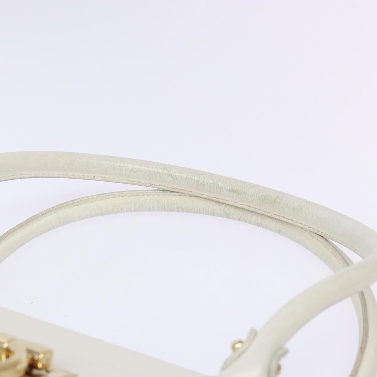 Salvatore Ferragamo Virna Satchel Leather White Leather Handbag (Pre-Owned)