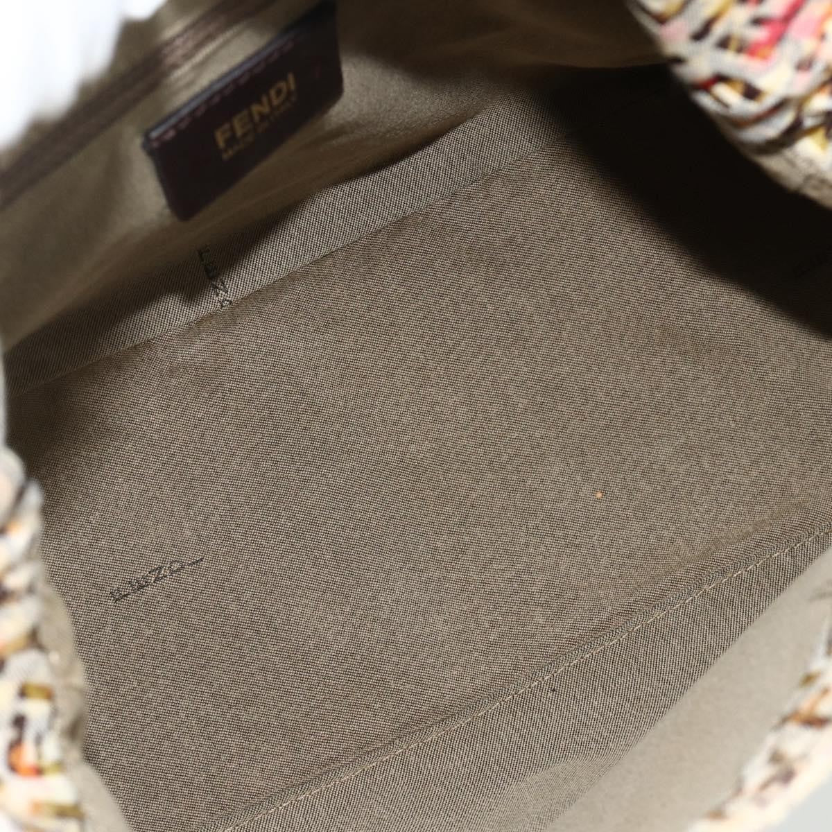 Fendi Mamma Baguette Zucca Canvas Beige Canvas Shoulder Bag Bag (Pre-Owned)
