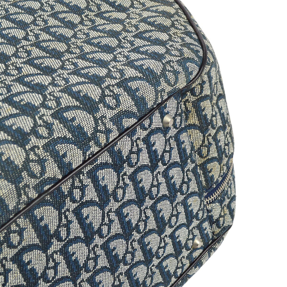 Christian Dior Vintage Trotter Handbag Canvas Navy Canvas Handbag (Pre-Owned)