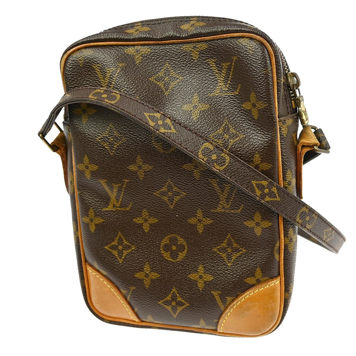 Louis Vuitton Danube Handbag Monogram Canvas Brown Canvas Shoulder Bag Bag (Pre-Owned)
