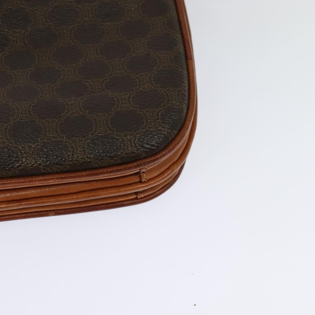 Celine Vintage Macadam Shoulder Bag Canvas And Leather Brown Canvas Shoulder Bag Bag (Pre-Owned)