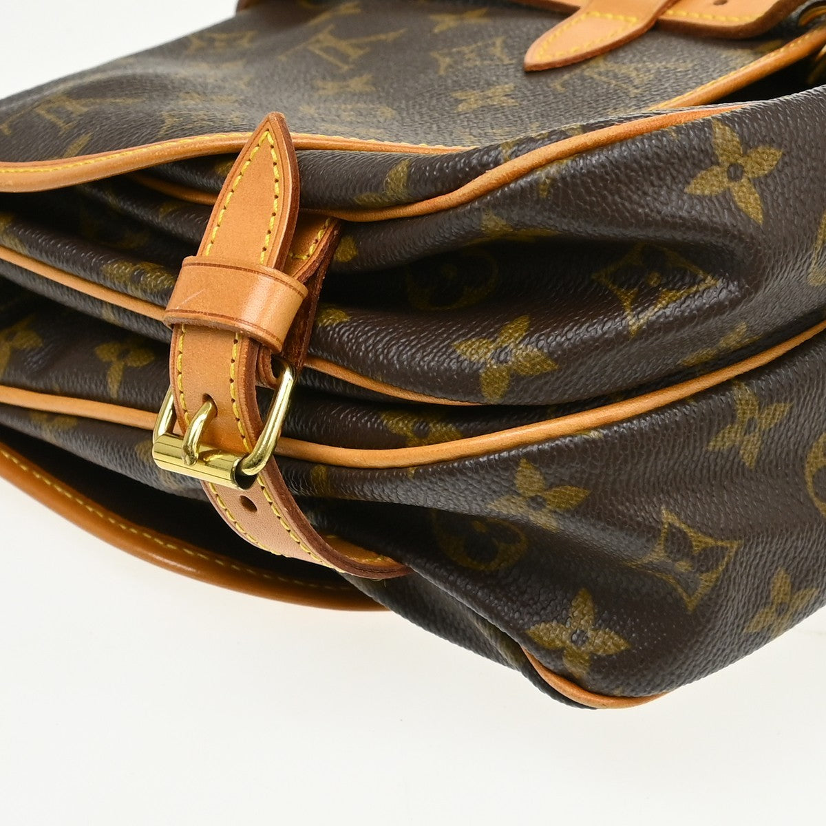 Louis Vuitton Saumur Handbag Monogram Canvas Brown Canvas Shoulder Bag Bag (Pre-Owned)
