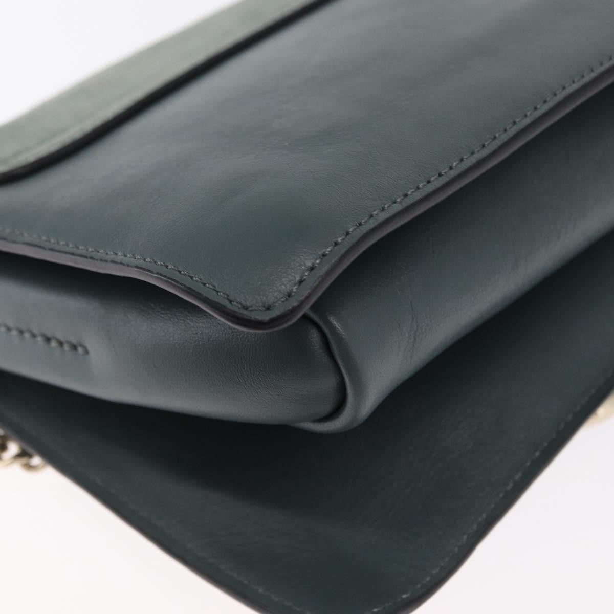 Chloe Faye Shoulder Bag Leather And Suede Green Leather Shoulder Bag Bag (Pre-Owned)