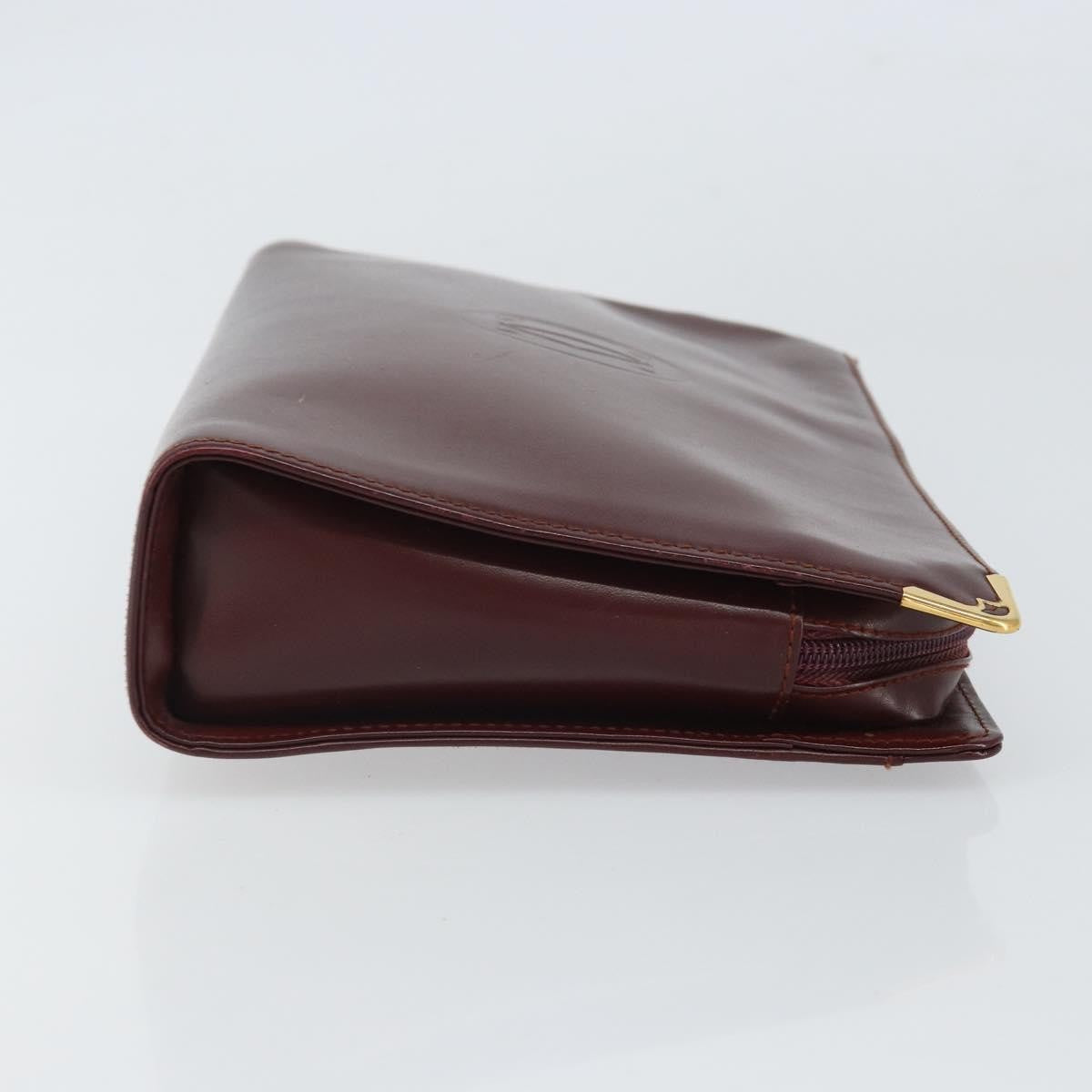 Cartier Must De Cartier Clutch Bag Leather Burgundy Leather Clutche & Pouche Bag (Pre-Owned)