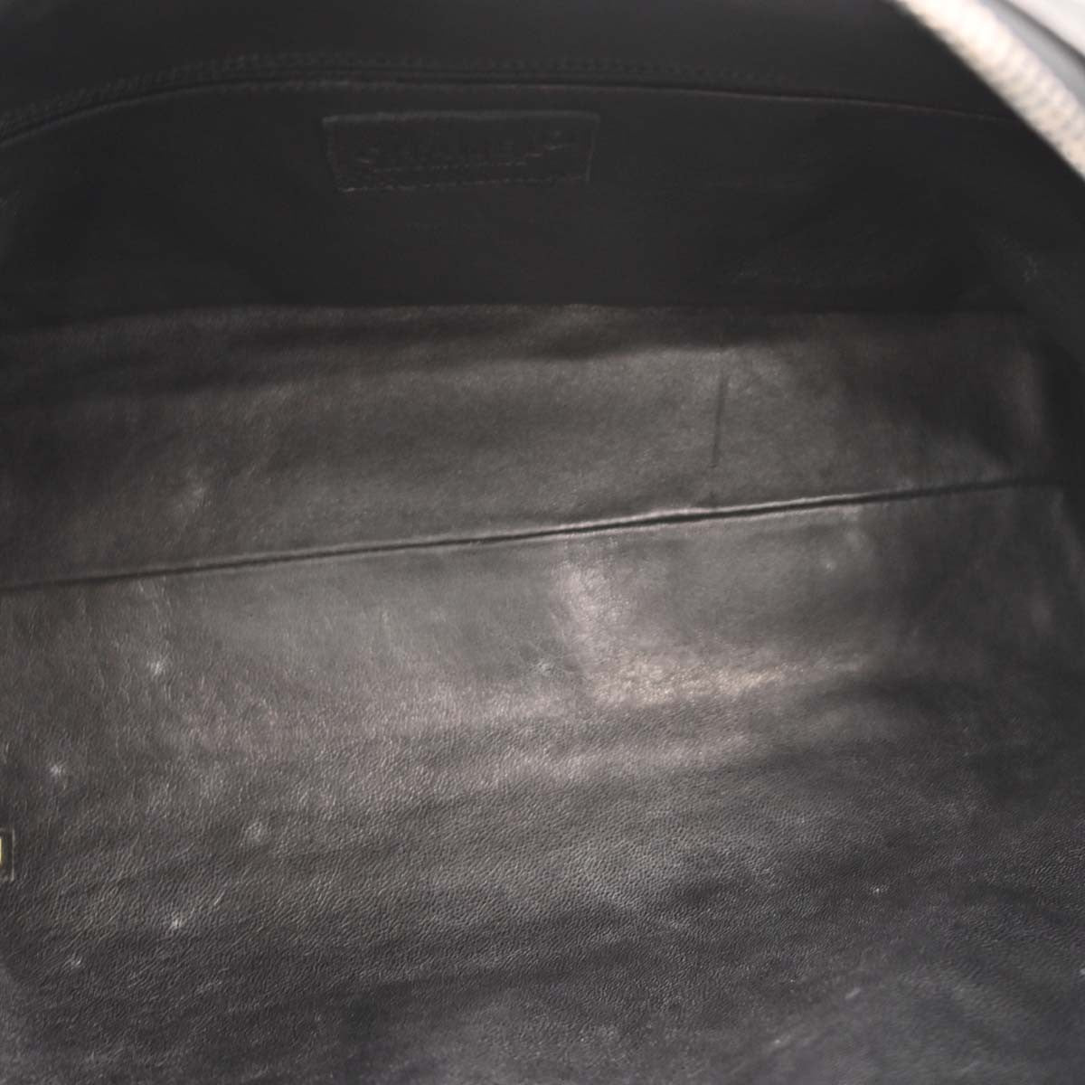 Chanel Embossed Logo Bowler Bag Quilted Caviar Black Leather Travel Bag Bag (Pre-Owned)
