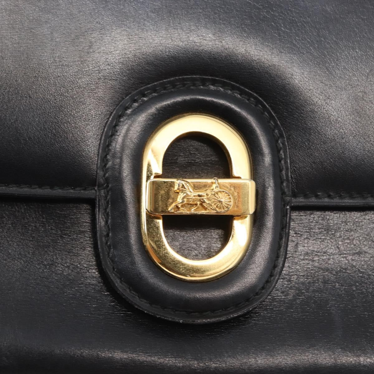 Celine Horse Carriage Shoulder Bag Leather Black Leather Shoulder Bag Bag (Pre-Owned)