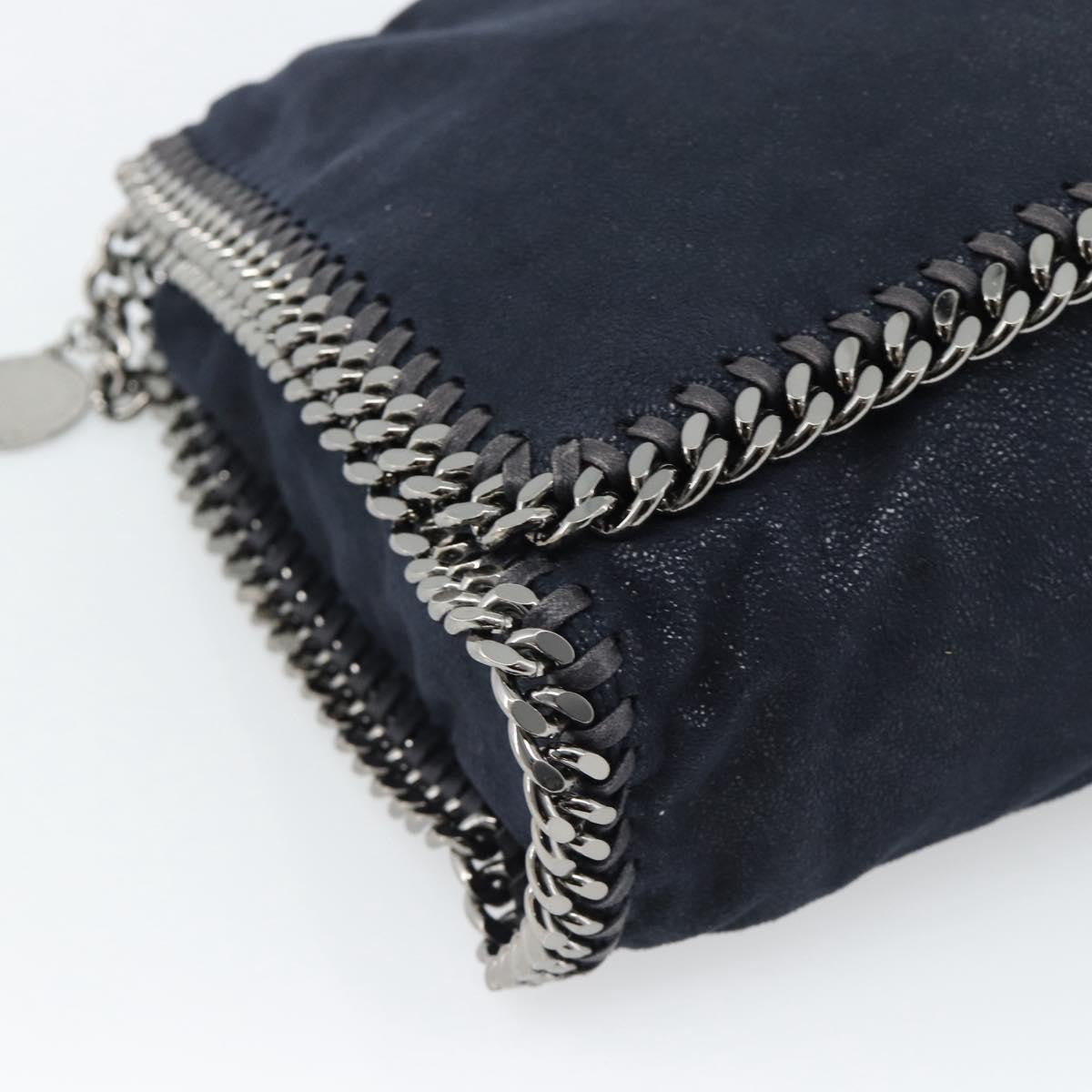 Stella Mccartney Falabella Fold Over Flap Crossbody Bag Shaggy Deer Navy Synthetic Shoulder Bag Bag (Pre-Owned)