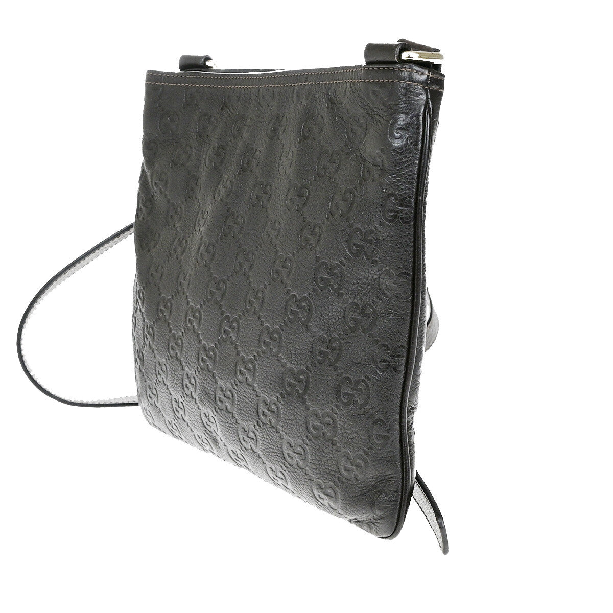 Gucci Guccissima Shoulder Bag Brown Leather Shoulder Bag Bag (Pre-Owned)
