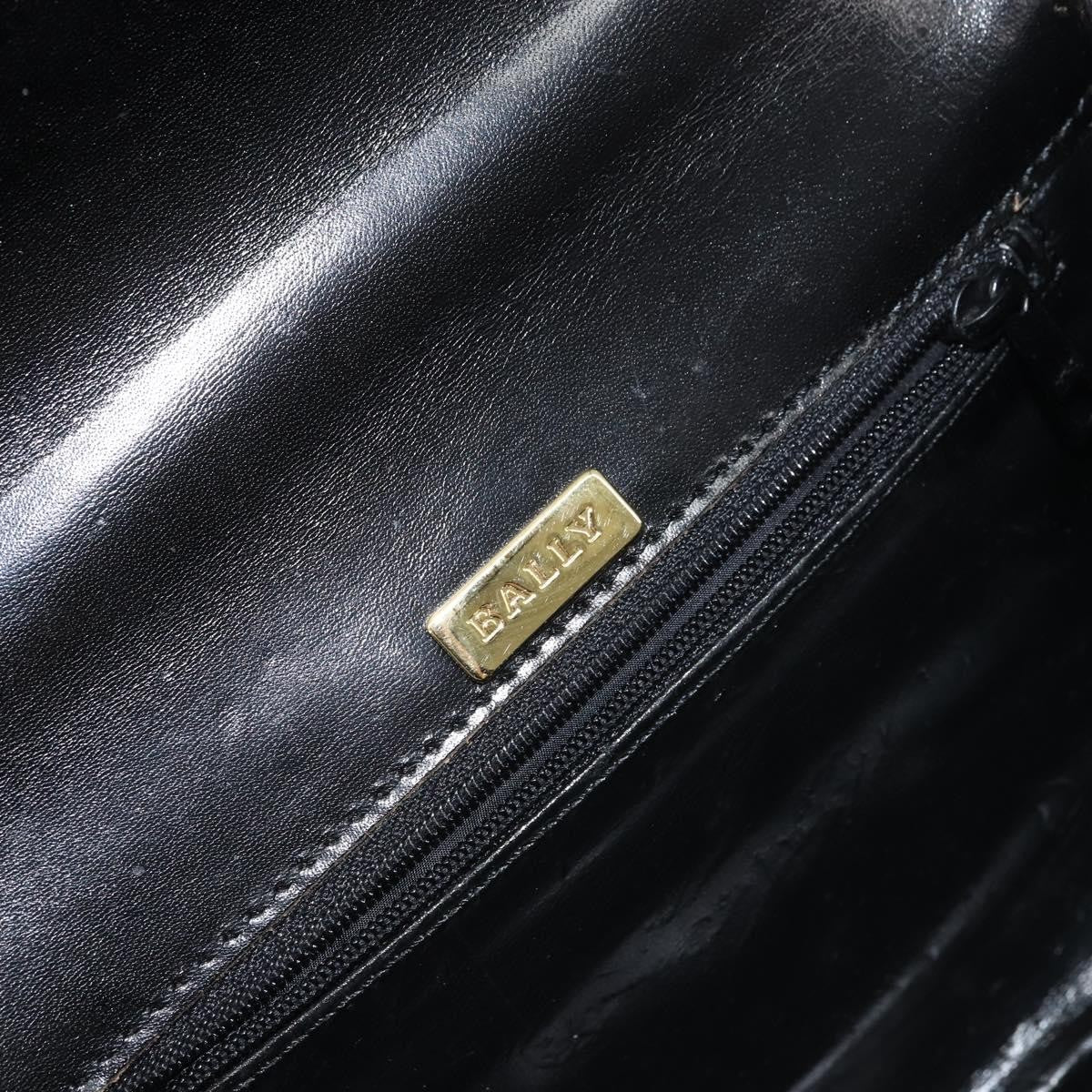 Bally Vintage Handbag Leather Black Leather Handbag (Pre-Owned)