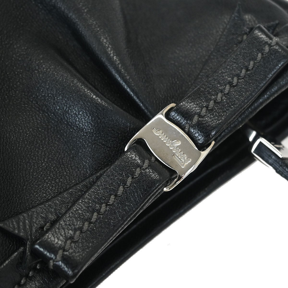 Salvatore Ferragamo Vara Bow Hobo Leather Black Leather Handbag (Pre-Owned)