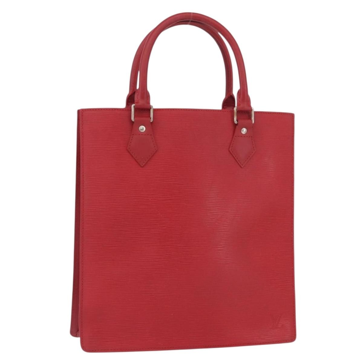 Louis Vuitton Sac Plat Bag Epi Leather Red Leather Tote Bag Bag (Pre-Owned)