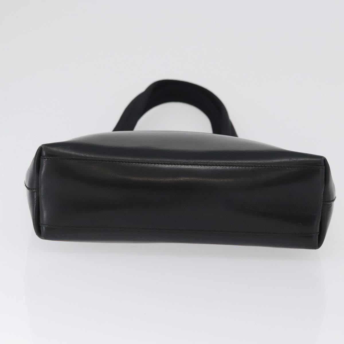Prada Vintage Tote Leather Black Leather Tote Bag Bag (Pre-Owned)