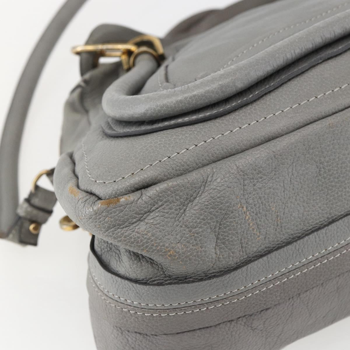 Chloe Paraty Top Handle Bag Leather Gray Leather Handbag (Pre-Owned)