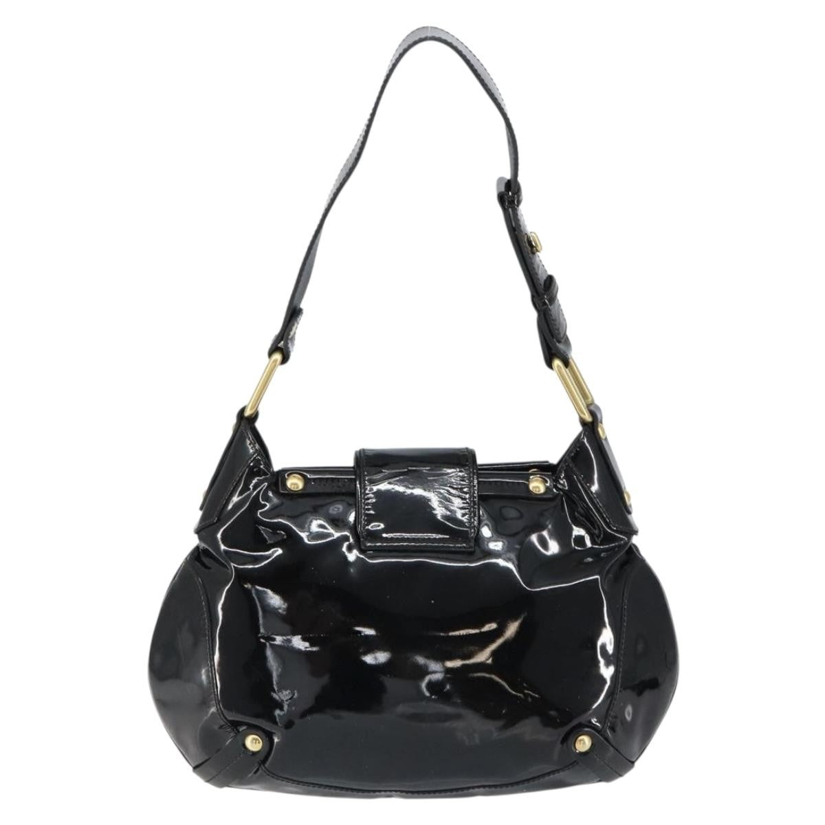 Salvatore Ferragamo Gancini Tote Patent Leather Black Patent_Leather Tote Bag Bag (Pre-Owned)