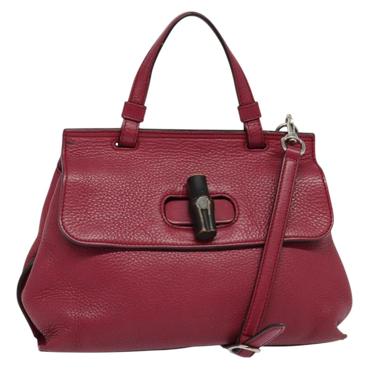 Gucci Bamboo Daily Top Handle Bag Leather Pink Leather Bag (Pre-Owned)