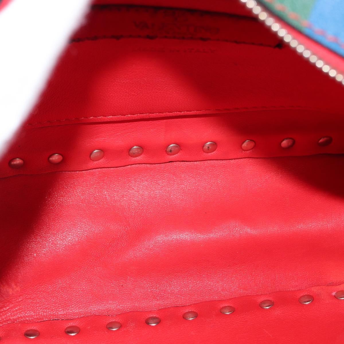 Valentino Garavani Rockstud 1973 Camera Crossbody Bag Striped Leather Gold Leather Shoulder Bag Bag (Pre-Owned)
