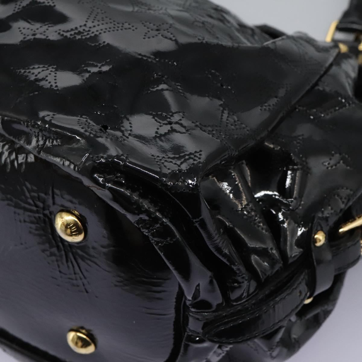 Louis Vuitton L Hobo Surya Leather Black Patent_Leather Handbag (Pre-Owned)