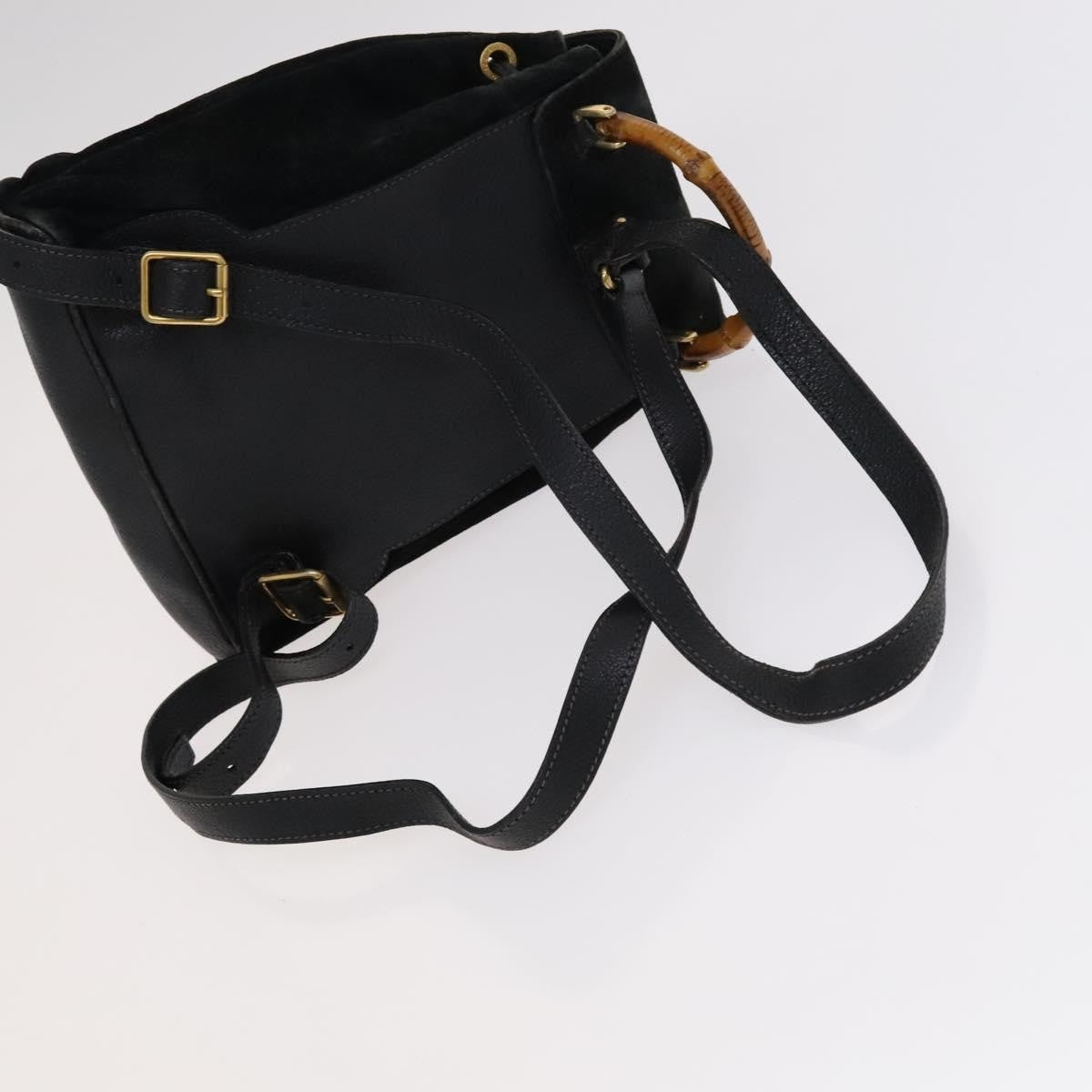 Gucci Gucci Bamboo Backpack Daim Black Suede Backpack Bag (Pre-Owned)