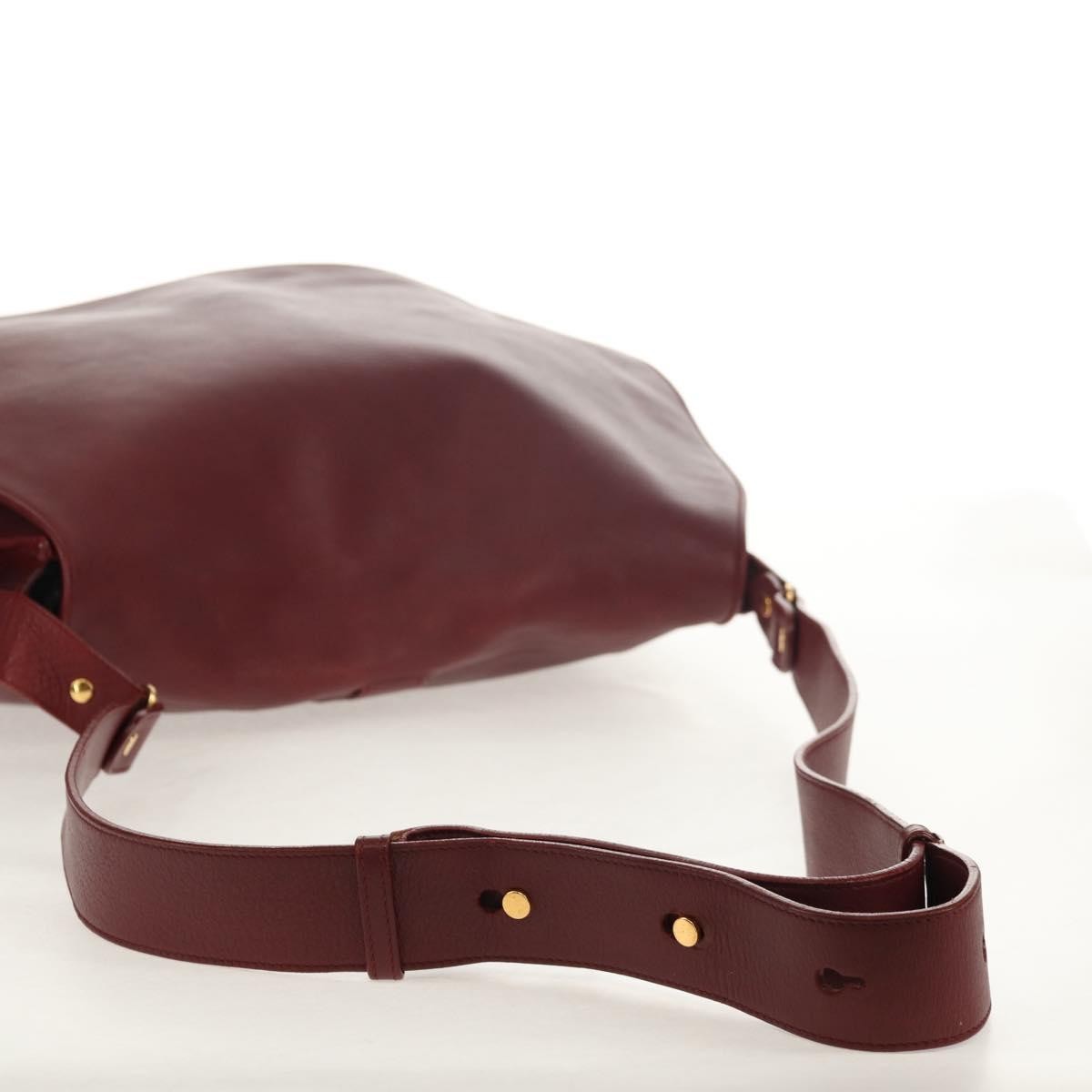 Cartier Must De Cartier Shoulder Bag Leather Burgundy Leather Shoulder Bag Bag (Pre-Owned)