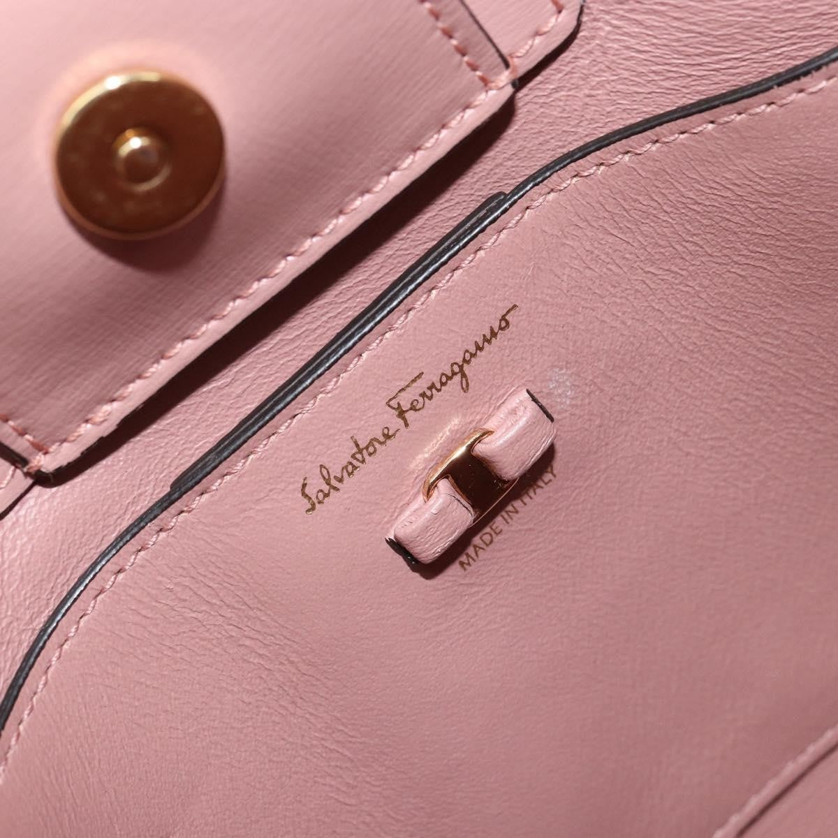 Salvatore Ferragamo Vara Bow Top Handle Convertible Tote Leather Pink Leather Tote Bag Bag (Pre-Owned)