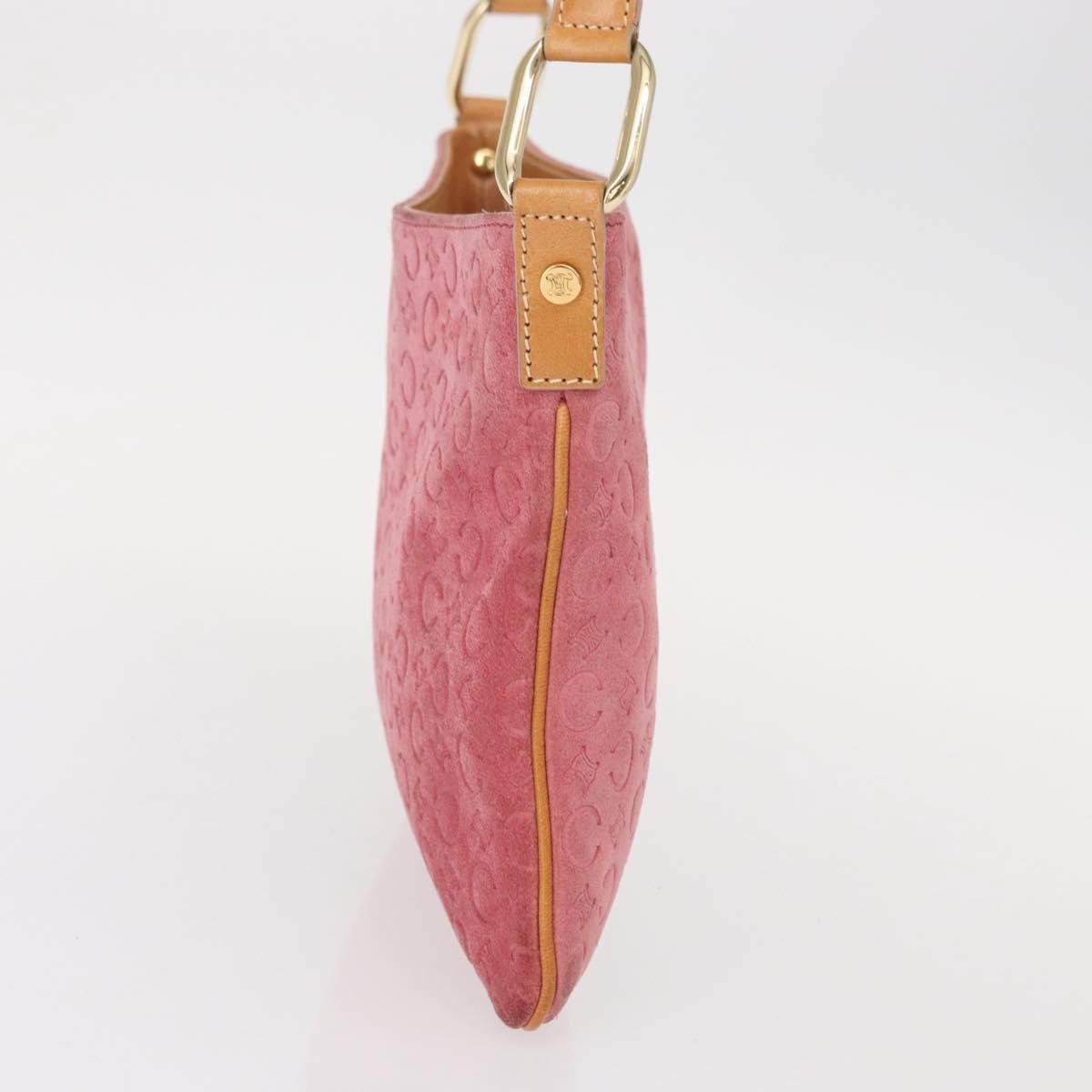 Celine C Macadam Shoulder Bag Suede Pink Suede Shoulder Bag Bag (Pre-Owned)