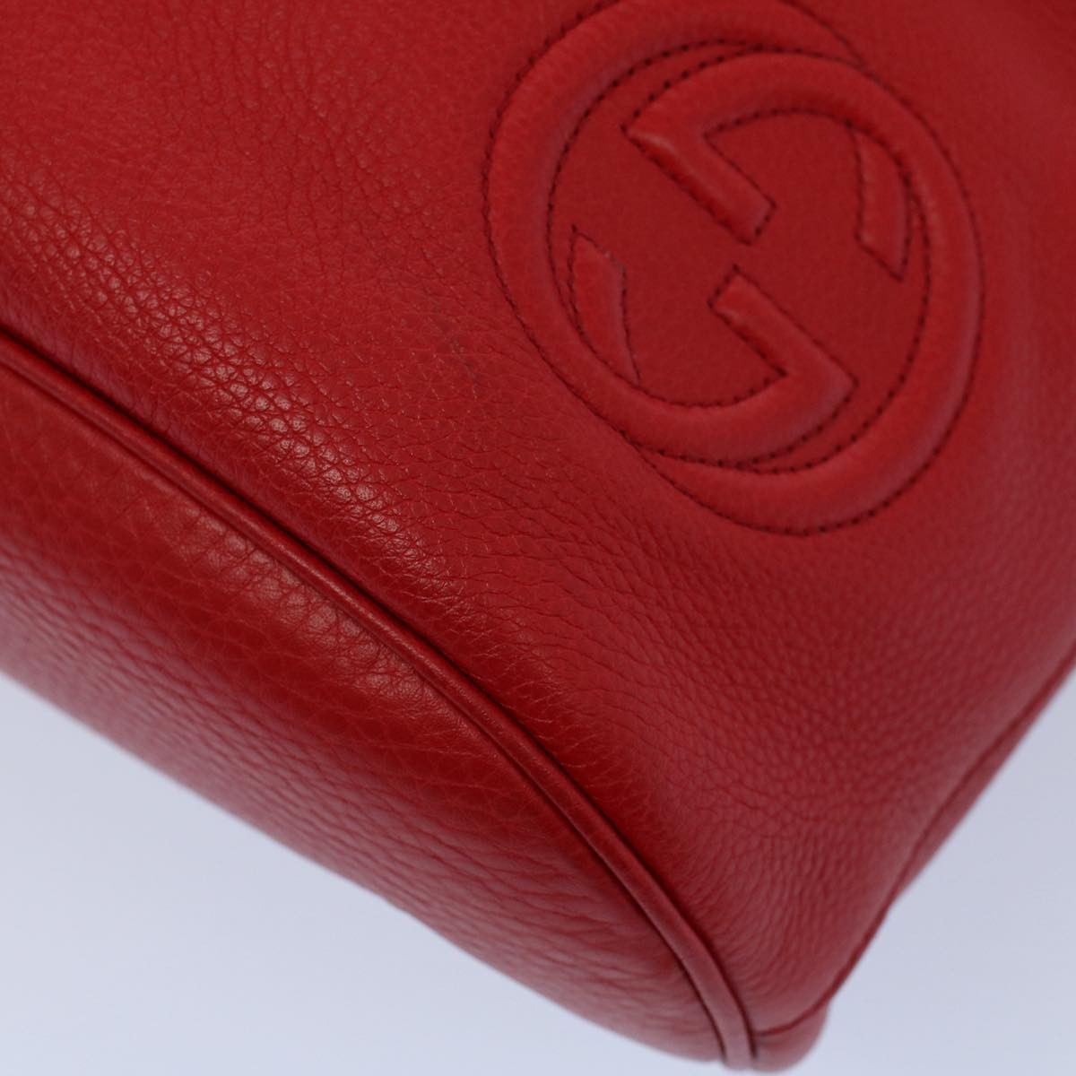Gucci Soho Drawstring Backpack Leather Red Leather Backpack Bag (Pre-Owned)