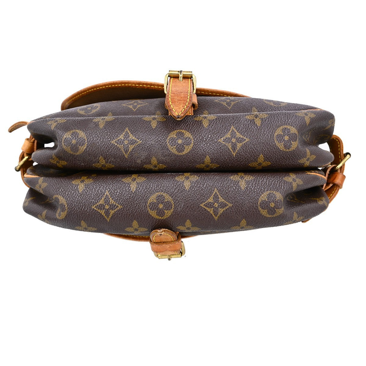 Louis Vuitton Saumur Handbag Monogram Canvas Brown Canvas Shoulder Bag Bag (Pre-Owned)
