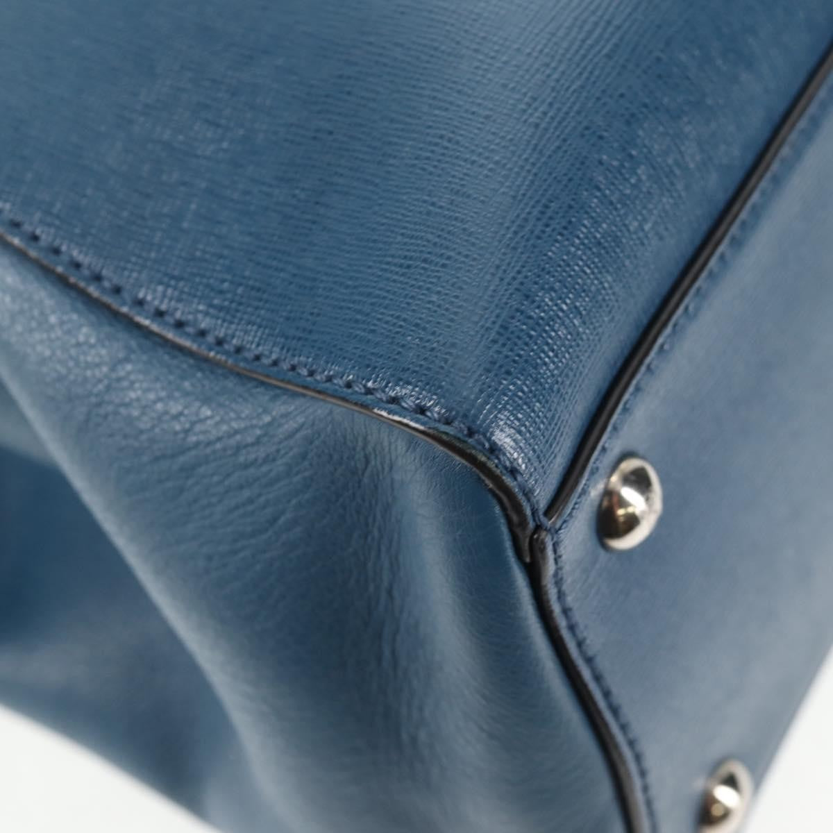 Fendi 2Jours Bag Leather Blue Leather Bag (Pre-Owned)