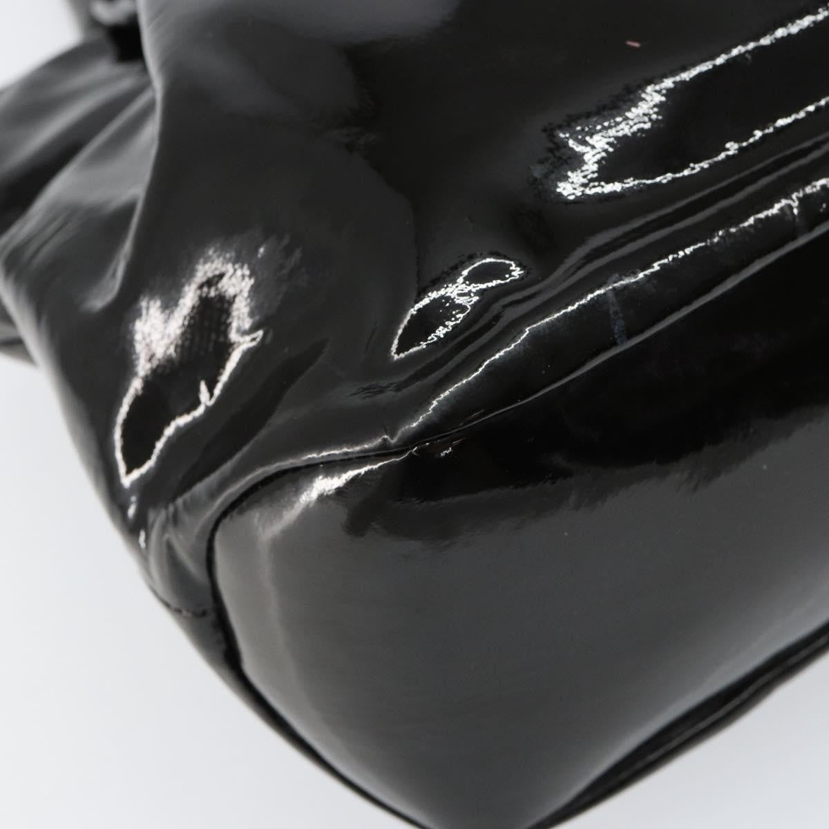 Salvatore Ferragamo Vintage Tote Bag Patent Leather Black Patent_Leather Tote Bag Bag (Pre-Owned)