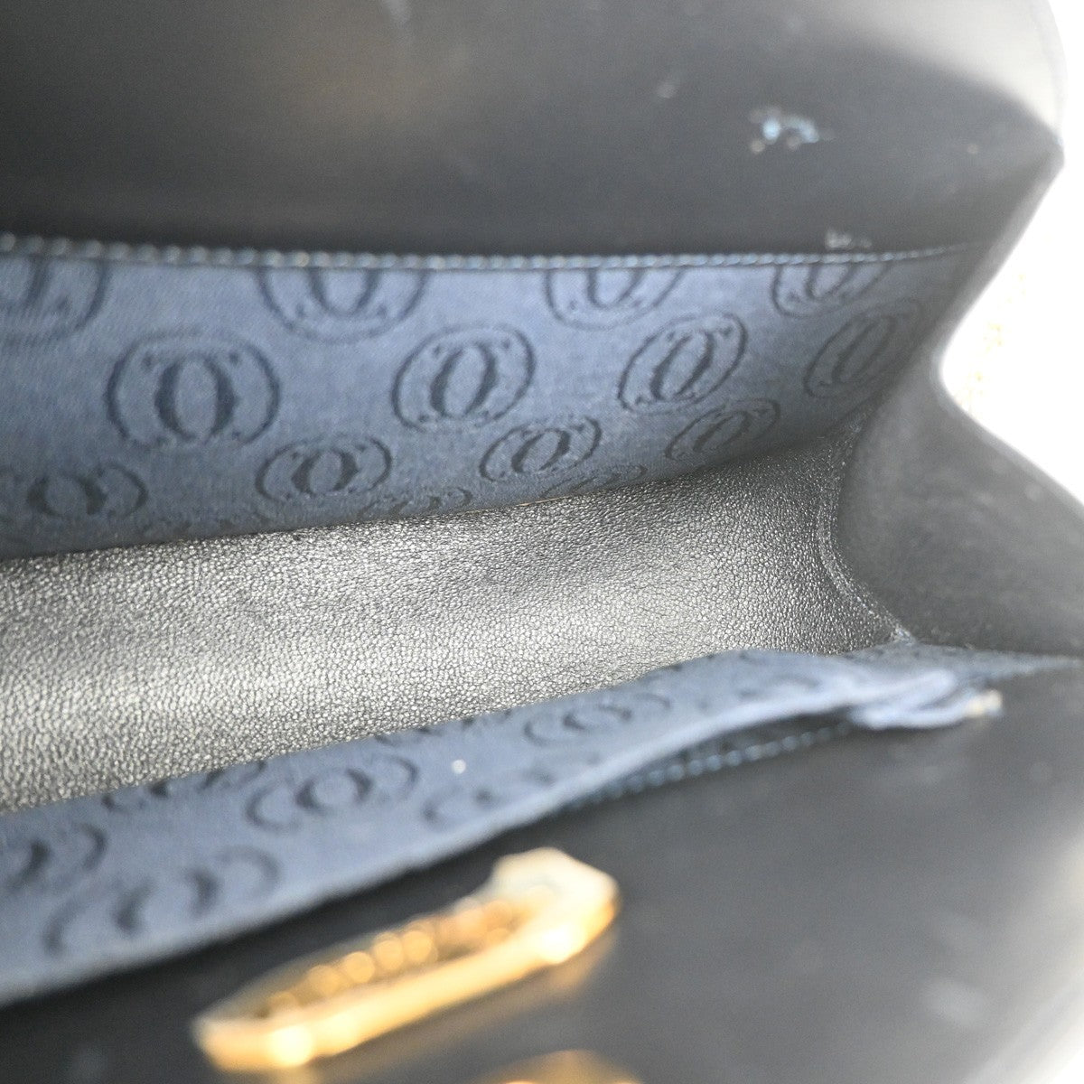 Cartier Vintage Shoulder Bag Leather Navy Leather Shoulder Bag Bag (Pre-Owned)