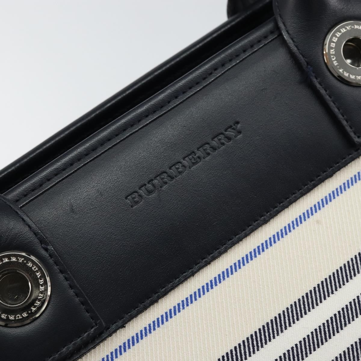Burberry Blue Label Tote Bag Canvas White Canvas Tote Bag Bag (Pre-Owned)