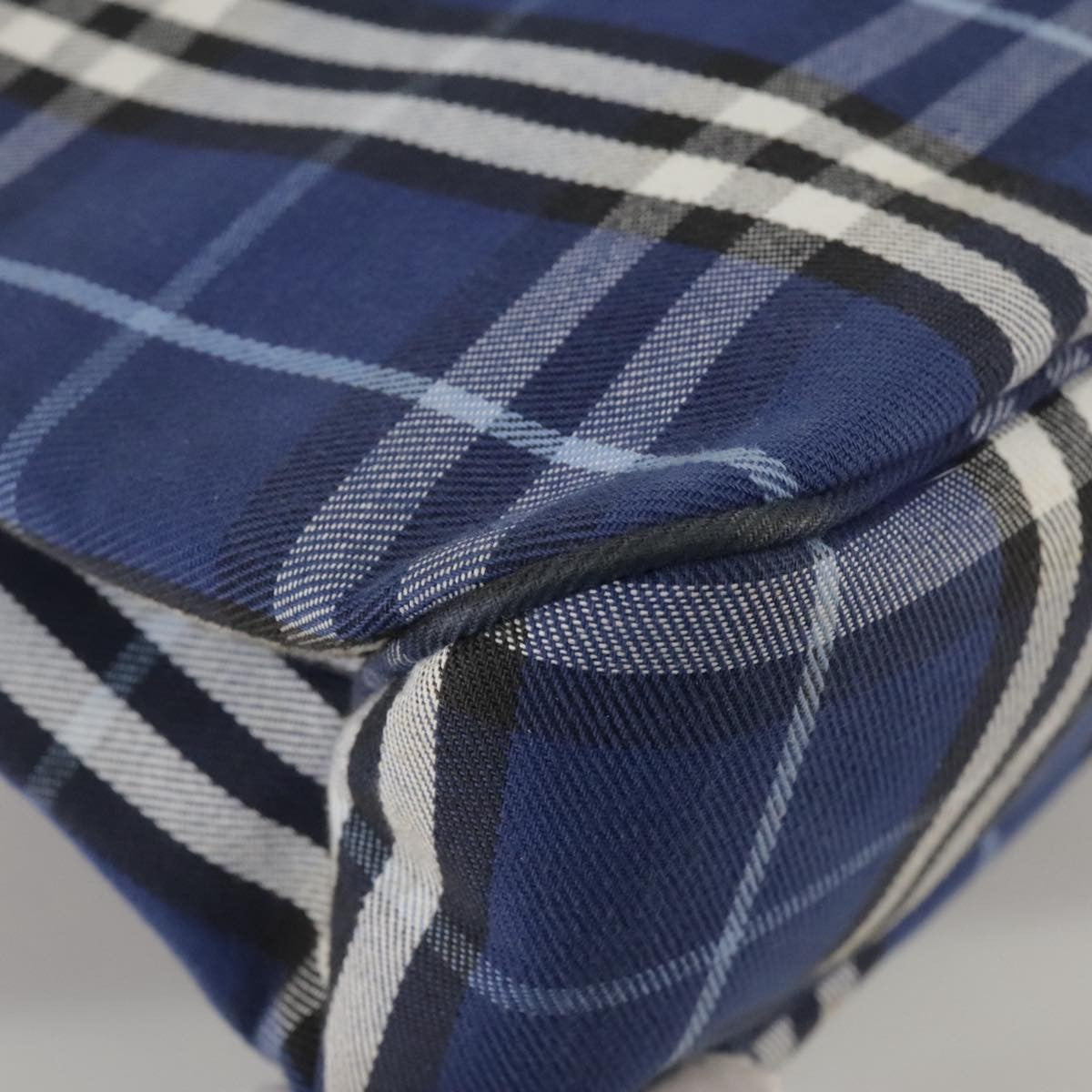 Burberry Nova Check Tote Canvas Check Pattern Blue Canvas Tote Bag Bag (Pre-Owned)