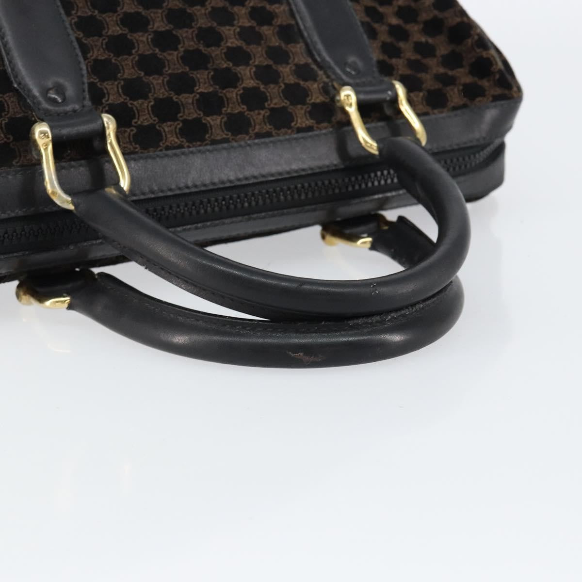 Celine Vintage Macadam Handbag C Macadam Suede Black Suede Handbag (Pre-Owned)