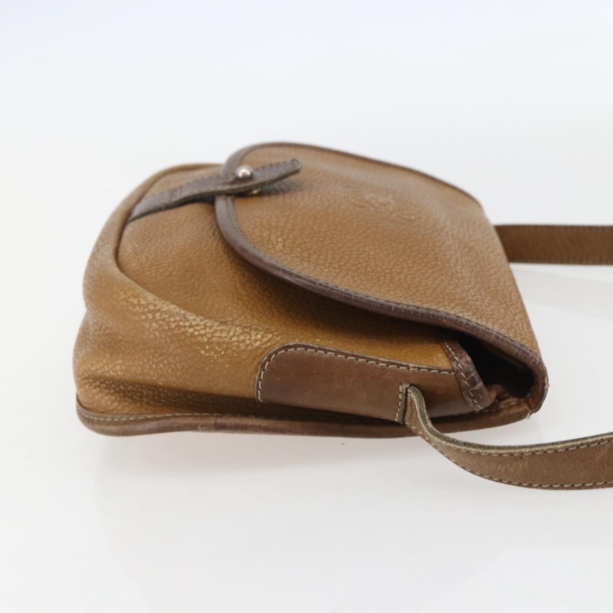 Loewe Anagram Shoulder Bag Leather Beige Leather Shoulder Bag Bag (Pre-Owned)