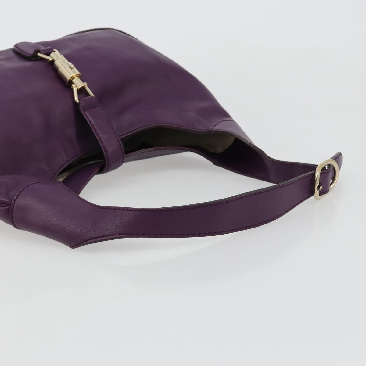 Gucci Jackie Original Shoulder Bag Leather Purple Leather Handbag (Pre-Owned)