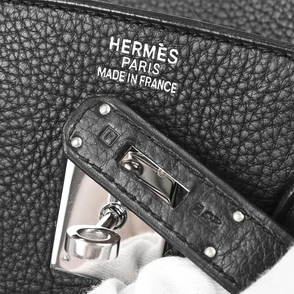 Hermes Birkin Handbag Black Togo With Palladium Hardware Black Leather Handbag (Pre-Owned)