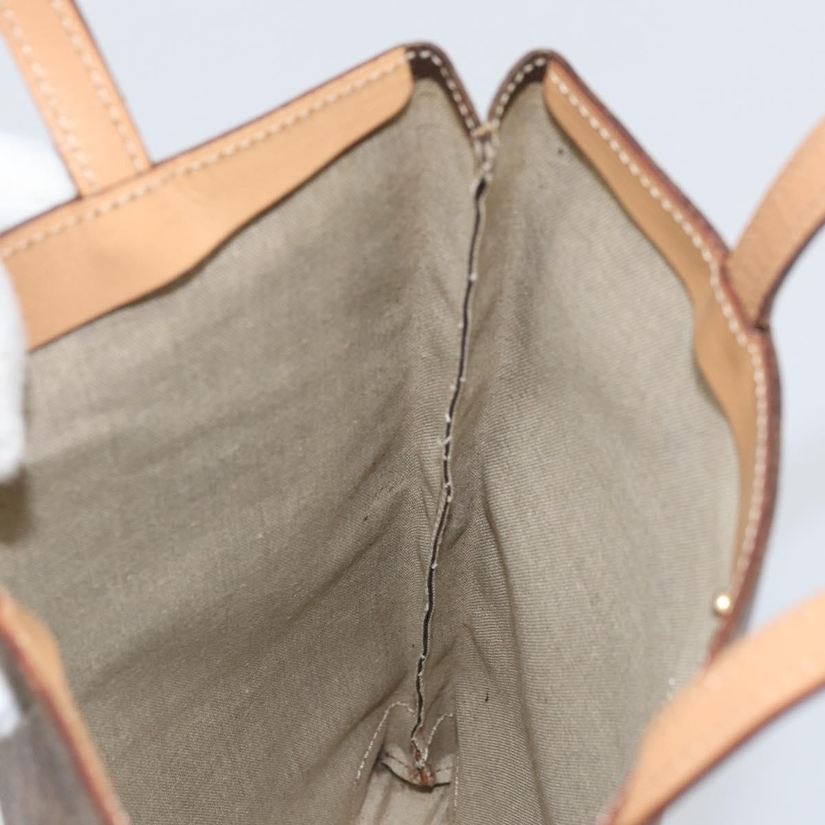 Celine Vintage Macadam Tote Bag Canvas And Leather Brown Canvas Tote Bag Bag (Pre-Owned)