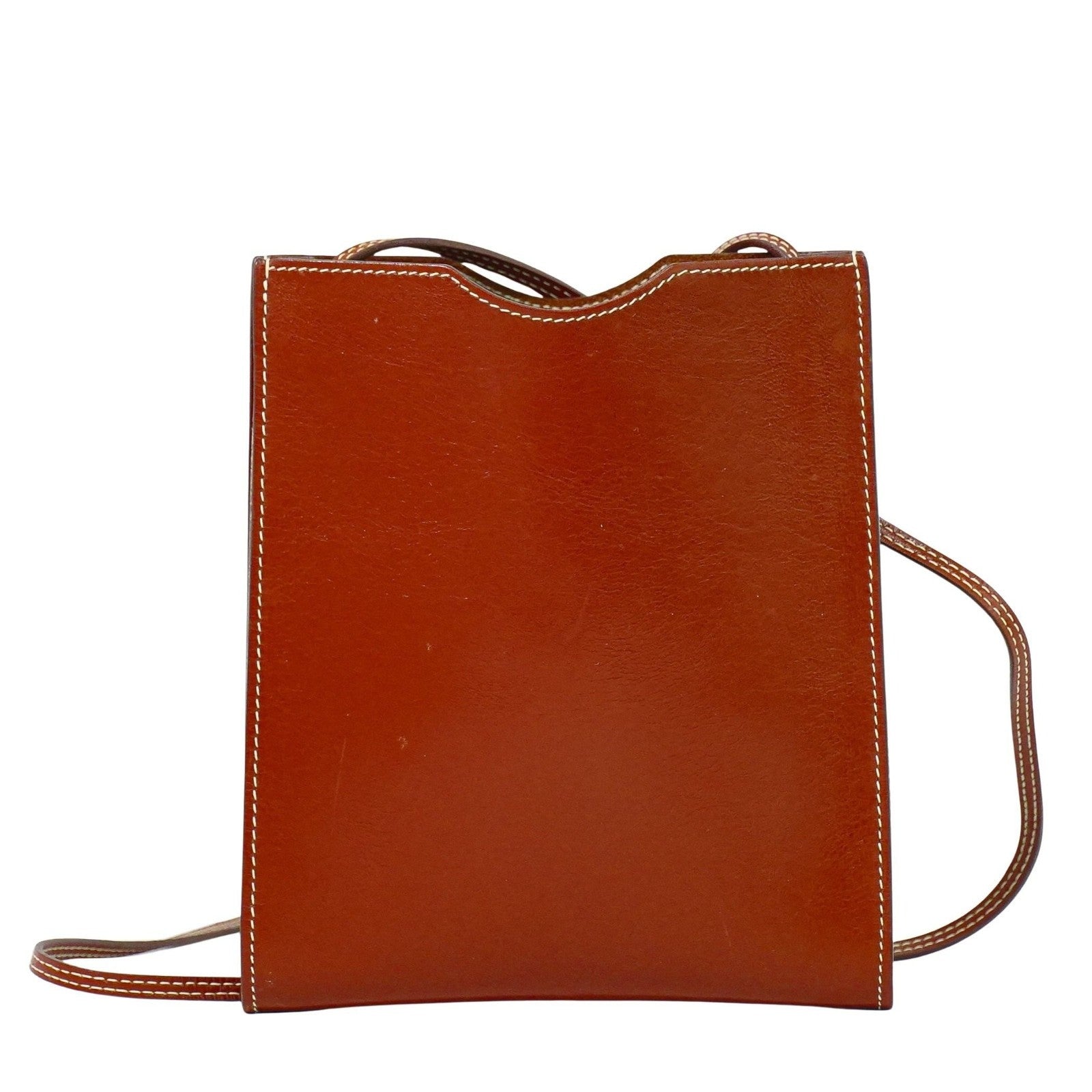 Hermes Onimaitou Pochette Box Calf Brown Leather Clutche & Pouche Bag (Pre-Owned)