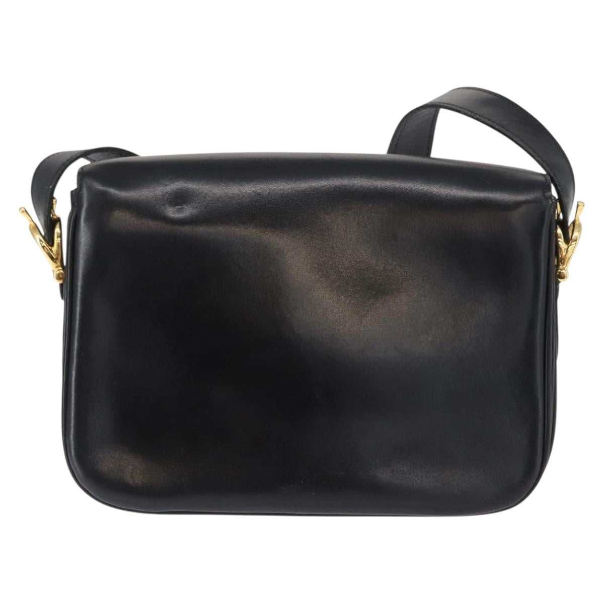 Celine Horse Carriage Shoulder Bag Leather Black Leather Shoulder Bag Bag (Pre-Owned)