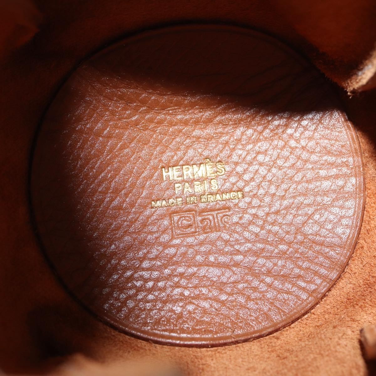 Hermes Vespa Pouch Leather Brown Leather Clutche & Pouche Bag (Pre-Owned)