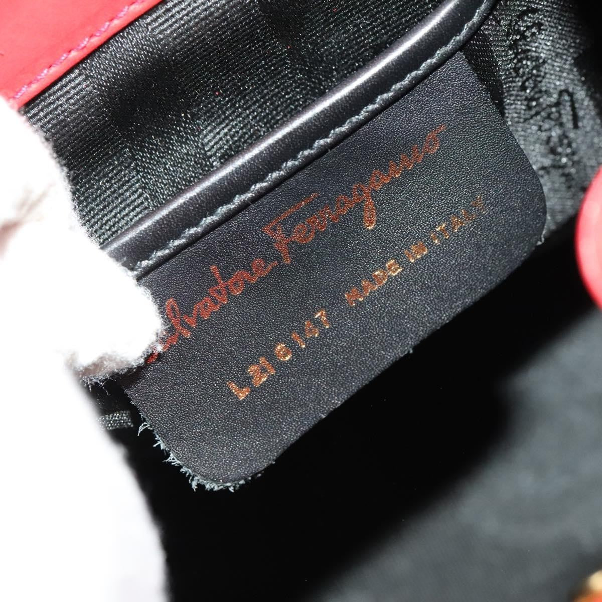 Salvatore Ferragamo Gancini Flap Drawstring Backpack Suede Red Suede Backpack Bag (Pre-Owned)