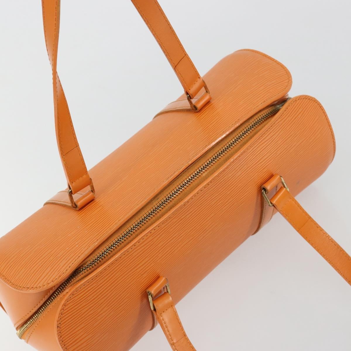 Louis Vuitton Soufflot Handbag Epi Leather Orange Leather Handbag (Pre-Owned)